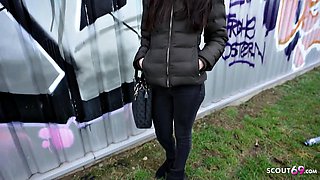 Skinny Brunette Teens First German Scout Casting