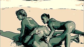 BITCHES ON A BEACH: Blowjob, Chaturbate  Threesome Porn