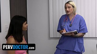 Naughty latina Apryl Rein makes a deal with her doc for faux chastity certificate - crank doctor