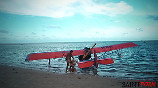 Caylian Curtis Fucks a Pilot on a Secluded Island Beach