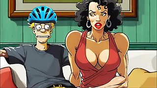 American MILF Cheats: Cartoon Blowjob While Husband at Work