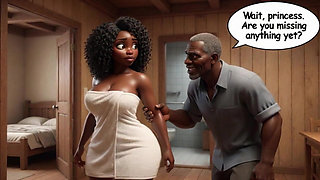 The Young Woman Who Seduced for Gifts and Passion in the Reformed Wooden Home. Ai Generated