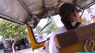 Thai girl with bracers picked up for sex