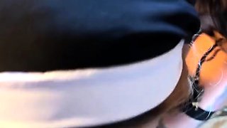 Homemade POV threesome with two slutty shameless babes