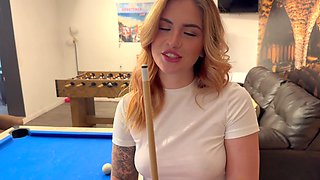 My Friend's Sexy Big-assed Redhead GF Wanted Me To Shag Her On the Pool Table & Cum In Her Mouth