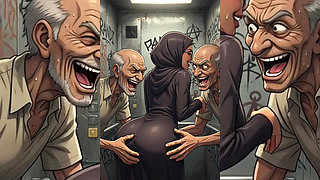 Hijabi Muslim Babes Degraded & Gangbanged by Ugly Bastards in Tight Spaces - Hijabi Series Part 3