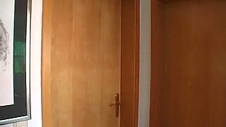 Small titted brunette is rubbing her hairy pussy in the bathroom