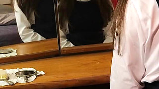 Step-mum Catches College Girl Mila at Her Dressing Table Face Slapping Punishment Wmv