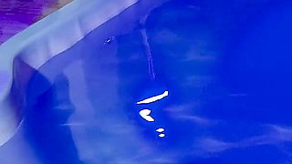 Caught in the Act! Two Brunettes Caught Masturbating in the Condo's Pool