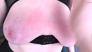 Bouncing Tits Slapped Hard in Snowy Public Play