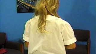 Chubby blonde gives a titty fuck with her big boobs