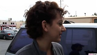 Curly Babe In the Car