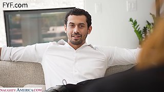 Boss saves Desperate Wife Lauren Phillips by fucking her hard with his big cock