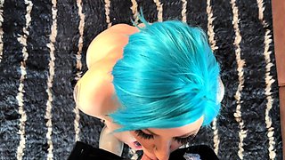 Mexicana blowjob with her big boobs