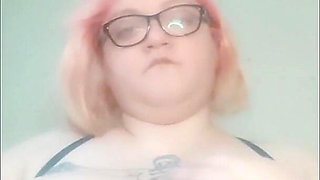 Amputated Fat BBW Playing with Her Huge Tits - Amateur Slow Motion