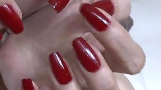 Beautiful Red Fingernails Showcase and Masturbation Inside Your Pants, Part 1 - Lady Victoria Valente