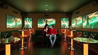 Hot Latina Wife Cheats in VIP Room - Cuckold Husband Films Handjob & Cumshot on Big Natural Tits