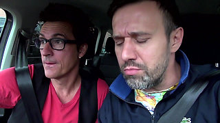 Hard sex in car with tattooed busty MILF