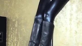 Dominatrix Boots Trampling Submissive Slave
