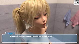 Busty mom gives a handjob and indulges in some solo fun