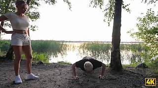 Mommy4k. russian milf malusha found a dude with huge dick in the park and banged him in