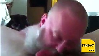 Bearded Daddy Sucks Big Cock