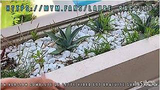 French Bikini Slut Empties A Guys Balls On The Terrace In Full View Of The Neighbors!