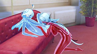 Arlecchino indulges in Furina's slimy pleasures