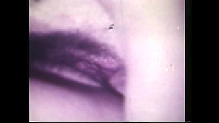 American Vintage Threesome for a Cute Brunette in Sexy Stockings Anal Fucked by Two Guys