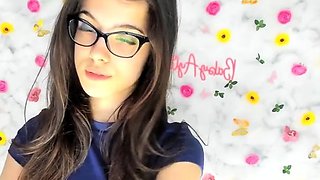 Cute curly brunette solo webcam masturbation