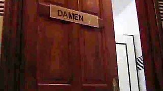 Uber-sexy Dark haired Gives A Blowage in The Toilet