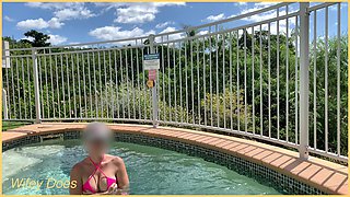 Wifey Flashes Her Tits in the Hotel Pool