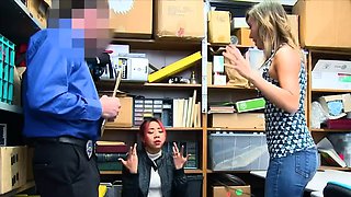 Asian MILF makes a deal with the security guard