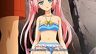 Pink-haired anime babe Arisenna with a tight little pussy and big ass