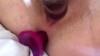 Amateur double toy masturbation