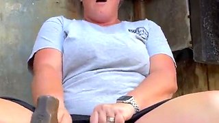 Slutty amateur flashing her big boobs in the backseat