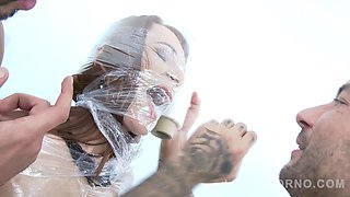 Kate Sottile wrapped and double penetrated