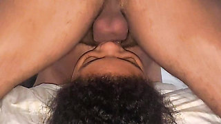 Making love to my slave's mouth until all the sperm spurts down her throat