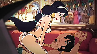 Princess Jasmine enjoys sexual pleasure. She picked up the magic lamp and began rubbing it with her pussy