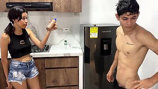 Stepsister Gets Caught Eating My Chocolate and I Give Her a Rough Bareback Creampie