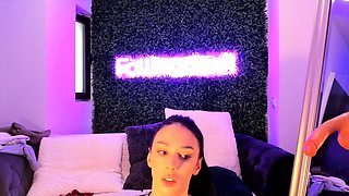 Erotic solo masturbation with teen brunette