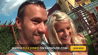 Amateur Cum Swallow and Gangbang Orgy in My Backyard with Many Girls