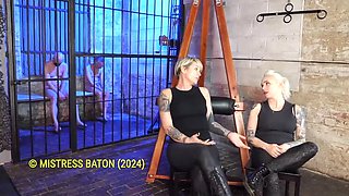 Blonde MILF MistressBaton Spanks Hard in Night Shift BDSM Punishment