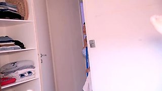 Cleaning Lady Catches Couple Fucking and Joins for Hot Threesome with Big Tits Latina MILF