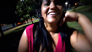 Nicoly Mattos Flashing Hairy Pussy and Big Tits in Square