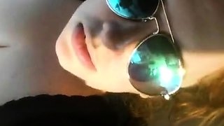 Big Tits Amateur Masturbates with Toy in Car