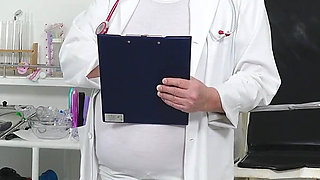 Physical exam and pussy fingering of Czech peasant woman