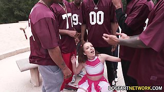 Aliyah Brynn In An Interracial Gangbang With Seven Men