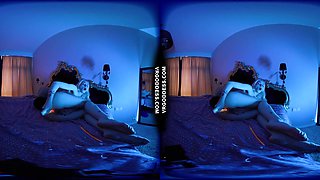 18yo Teen Alice Gaping Her Tight Wet Young Pussy With Colorful Glowsticks After Dark