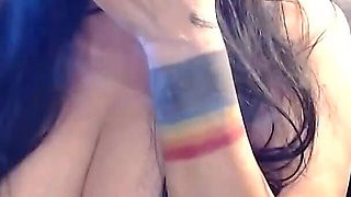 Busty MILF Anna Smoking a Cigarette